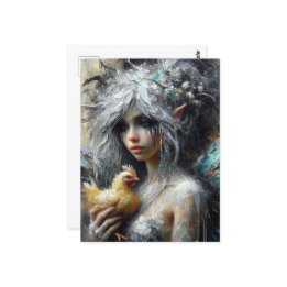 Fairy and her Buff Chicken Postcard