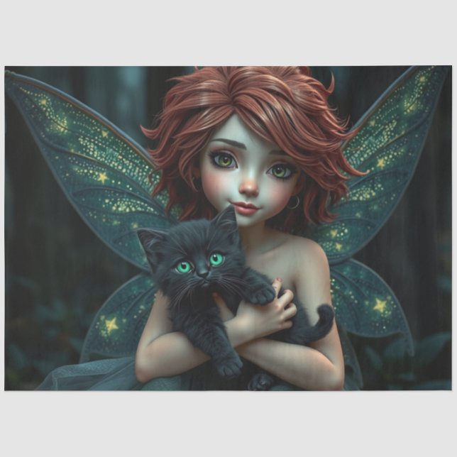 Fairy and her Cat,  Tissue Paper (Front)