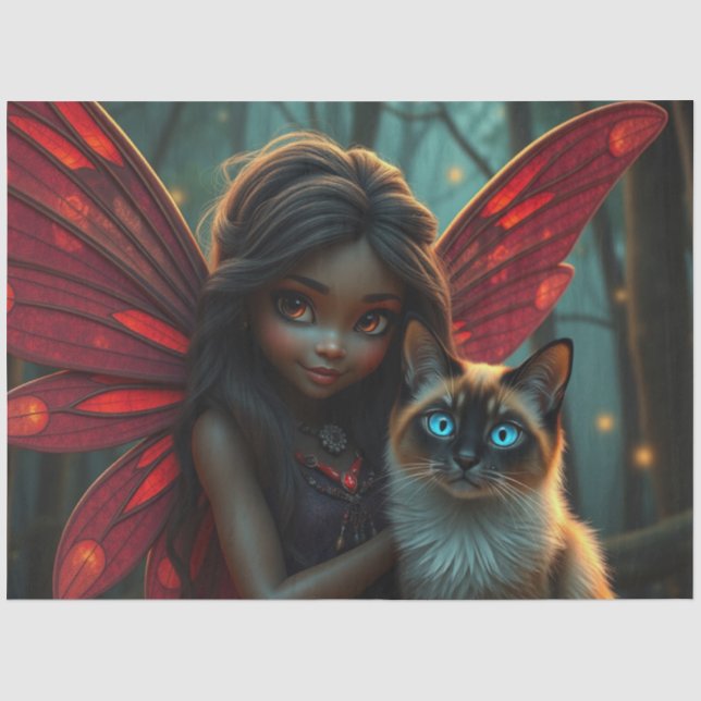 Fairy and her Cat  Tissue Paper (Front)