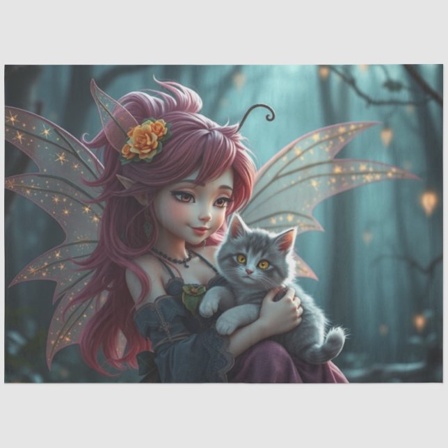 Fairy and her Cat,  Tissue Paper (Front)
