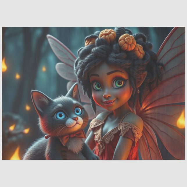 Fairy and her Cat  Tissue Paper (Front)