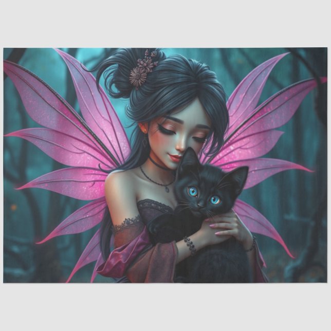 Fairy and her Cat,  Tissue Paper (Front)