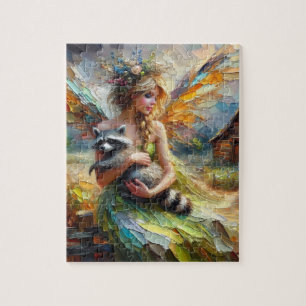 Fairy and her Pet Racoon Jigsaw Puzzle