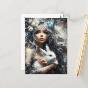 Fairy and Her Rabbit Postcard