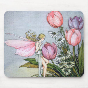 Fairy and Tulips Mouse Pad