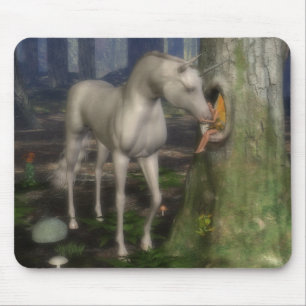 Fairy and unicorn. mouse pad