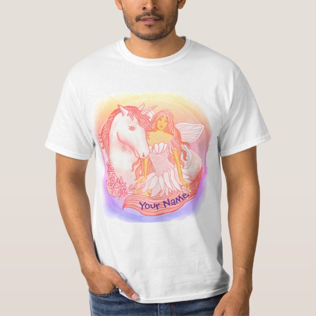 Fairy and Unicorn  T-Shirt (Front)