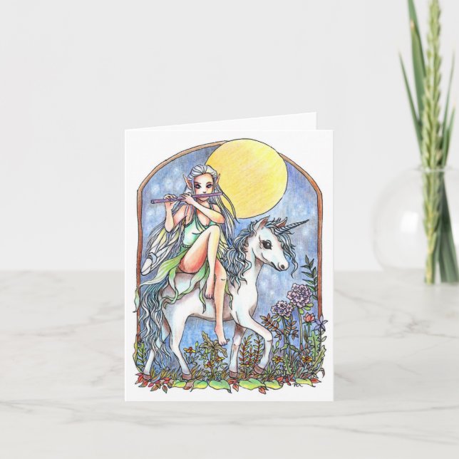 Fairy and Unicorn Thank You Card (Front)