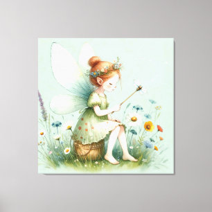 Fairy and Wildflowers Canvas Print