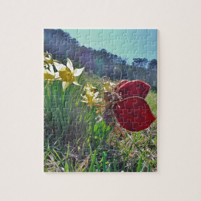 Fairy and yellow flowers jigsaw puzzle (Vertical)