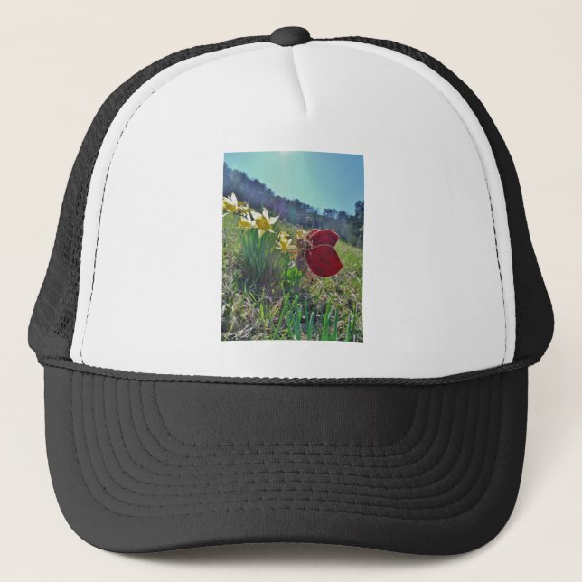 Fairy and yellow flowers trucker hat (Front)