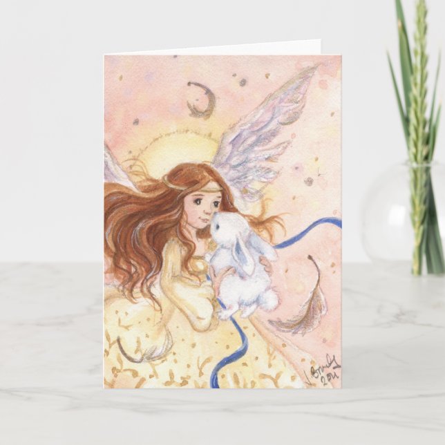 "Fairy Angel & Bunny" Card (Front)