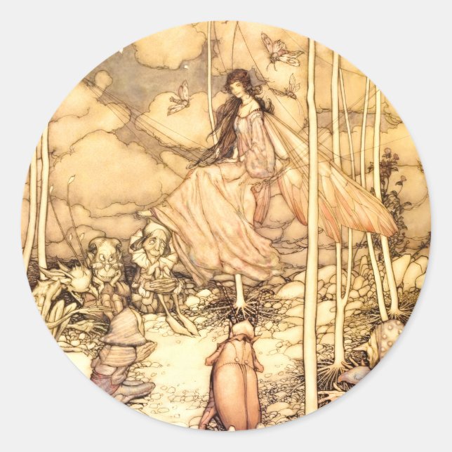 Fairy Arthur Rackham Classic Round Sticker (Front)