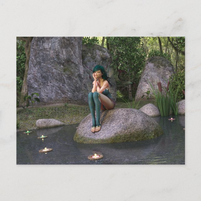 Fairy at the Enchanted Pond Postcard (Front)