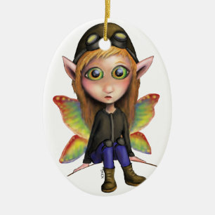 Fairy Aviator Ceramic Tree Decoration