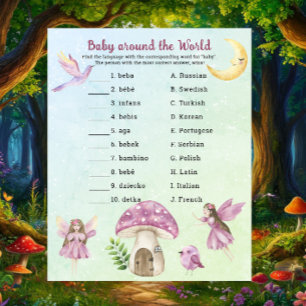 Fairy baby shower - Baby around the world game