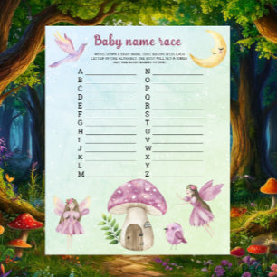 Fairy baby shower - Baby name race game