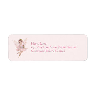 Fairy Baby "Shower by Mail" Pink Return Address