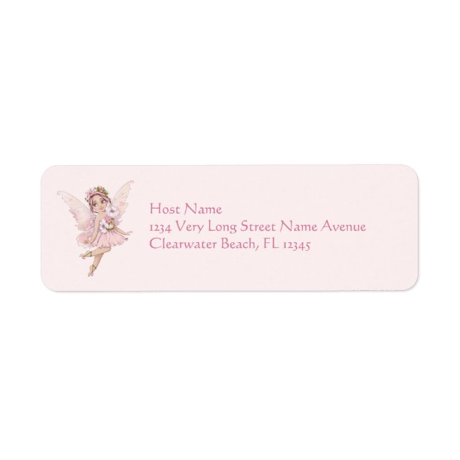 Fairy Baby "Shower by Mail" Pink Return Address (Front)
