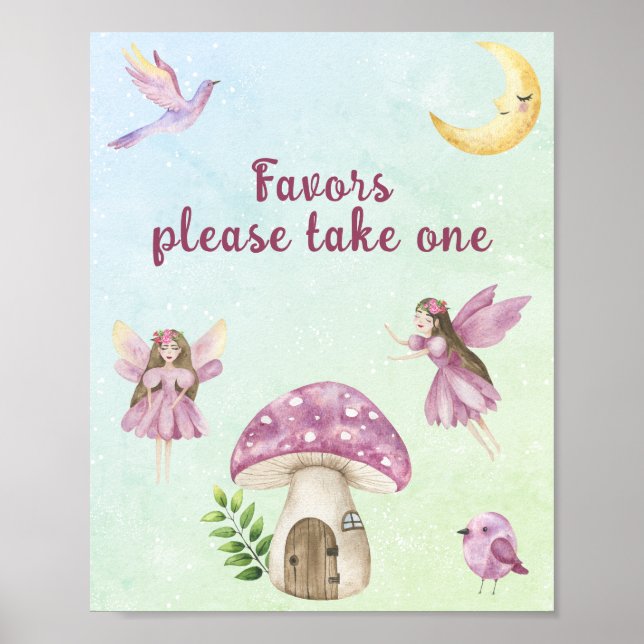 Fairy baby shower Favours Poster (Front)