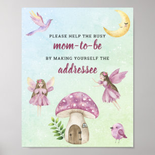 Fairy baby shower Help the Busy Mommy Poster