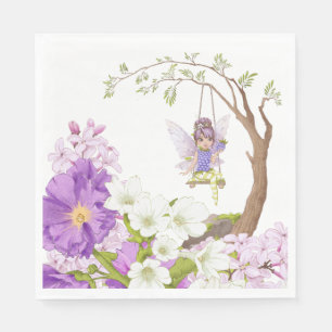 Fairy Baby Shower Illustrations Luncheon Napkin