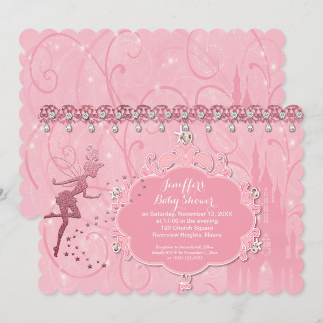 Fairy Baby shower Invitation (Front/Back)