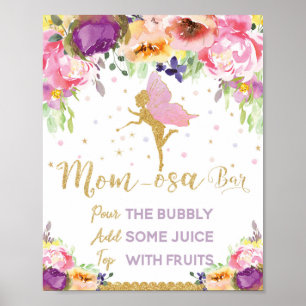Fairy Baby Shower Mimosa Bar Sign Baby Girl Floral