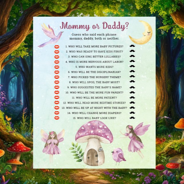 Fairy baby shower - mummy or daddy game (Creator Uploaded)
