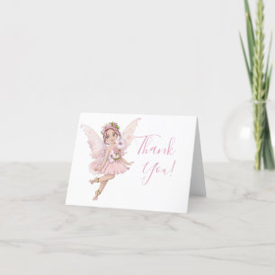 Fairy Baby Shower Watercolor Thank You   Card