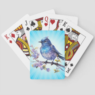 Fairy Bird Flowers watercolor Clipart-73611 Playing Cards