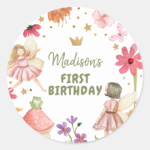 Fairy Birthday 1st Forest Fairy Sticker Favour