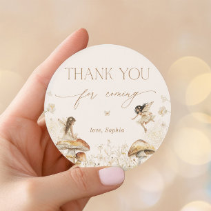 Fairy Birthday Boho Thank You Classic Round Sticker