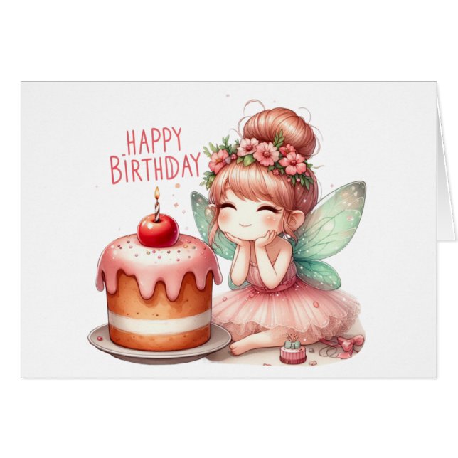 Fairy Birthday Card (Front Horizontal)