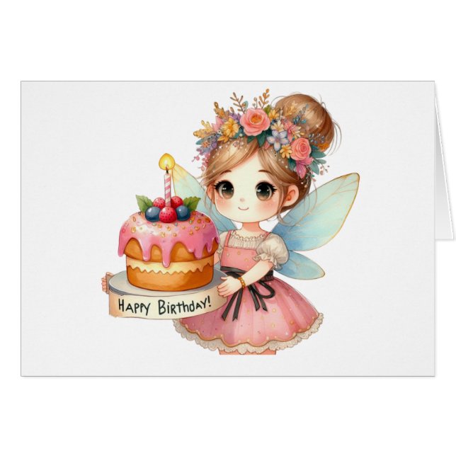 Fairy Birthday Card (Front Horizontal)
