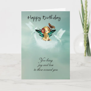 Fairy Birthday Card With Doves