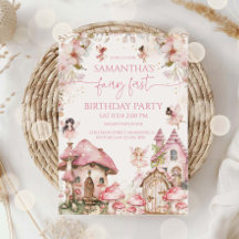 Fairy Birthday Invitation Magical Enchanted Fairy 