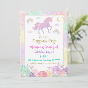Fairy Birthday Invitation Whimsical Magical Party