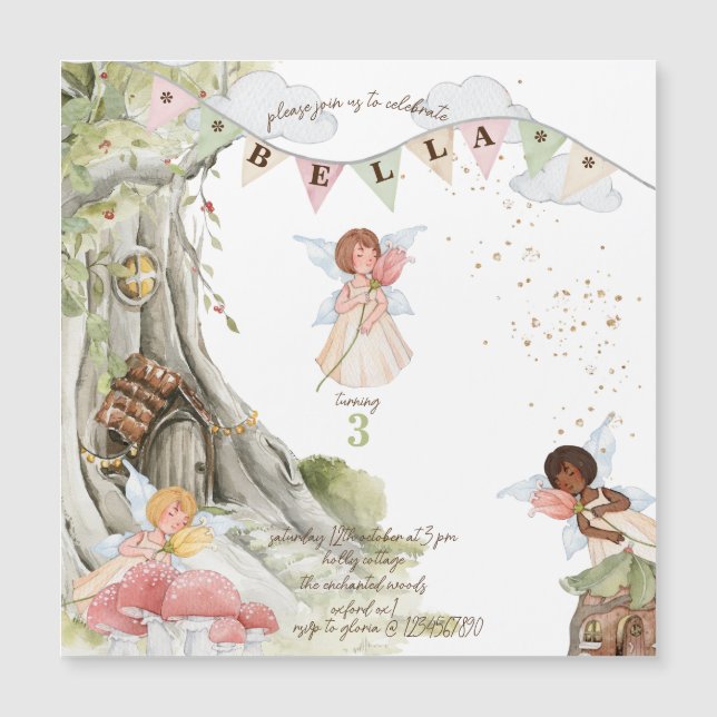 Fairy Birthday Magnetic Invitation (Front)