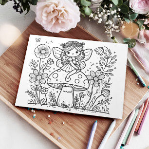 Fairy Birthday Party Colouring Activity for Kids Notepad