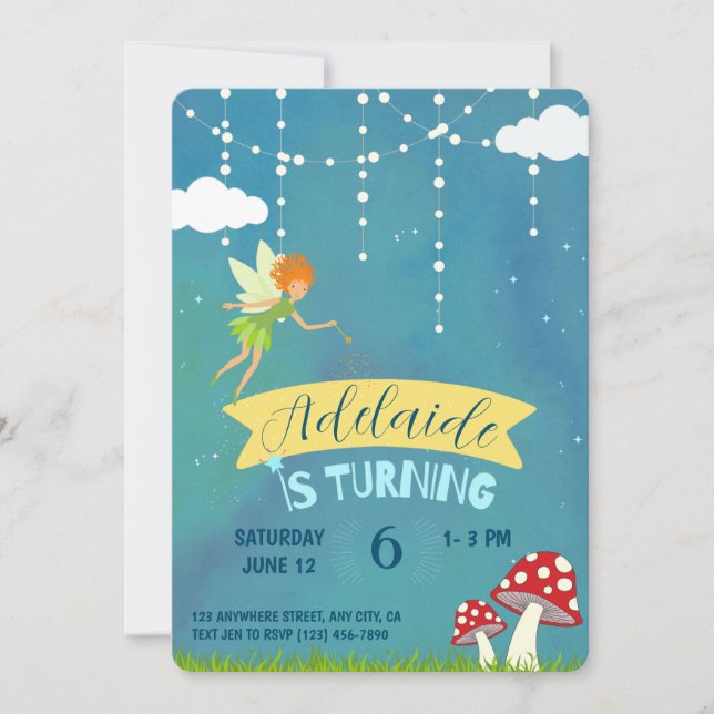 Fairy Birthday Party Invitation (Front)