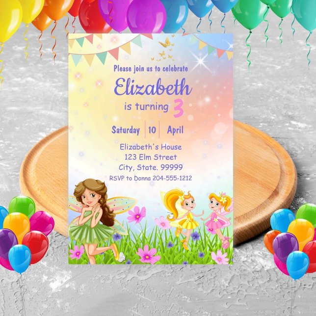Fairy Birthday Whimsical Princess Girl Invitation (Creator Uploaded)