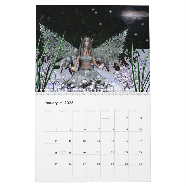 Fairy Blessings Calendar (Jan 2026)