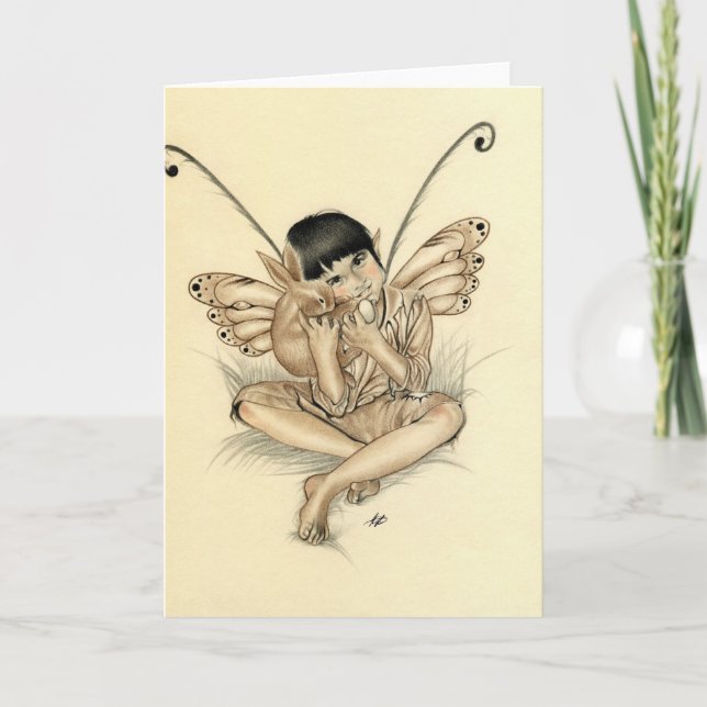 Fairy Boy Bunny Card (Front)
