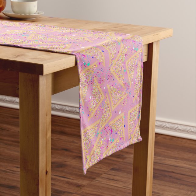 Fairy Bread  sprinkle pattern fun Party Short Table Runner (In Situ)