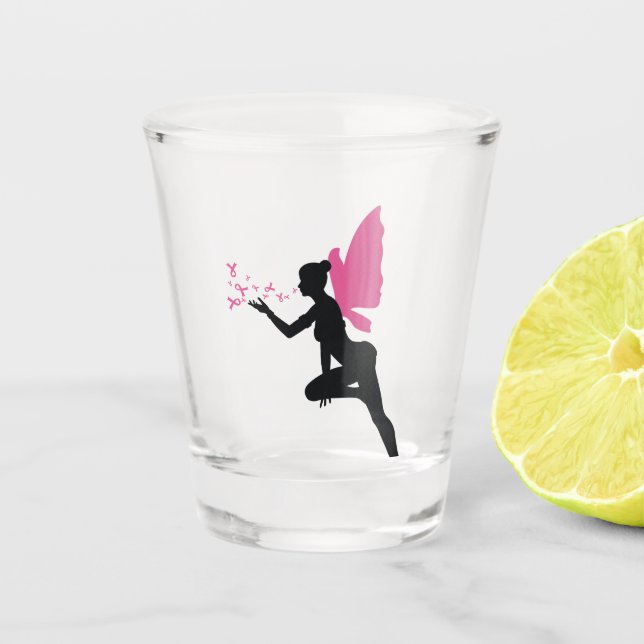 Fairy Breast Cancer Awareness Shot Glass (Front)