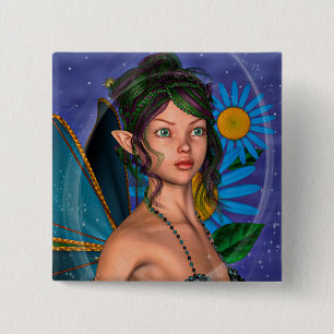 Fairy Butterfly 15 Cm Square Badge