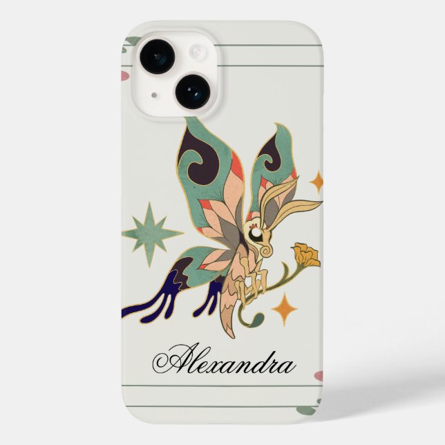 Fairy Butterfly, Green Graphic Art, Fae Inspired Case-Mate iPhone Case (Back)