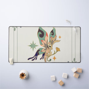 Fairy Butterfly, Green Graphic Art, Fae Inspired Desk Mat