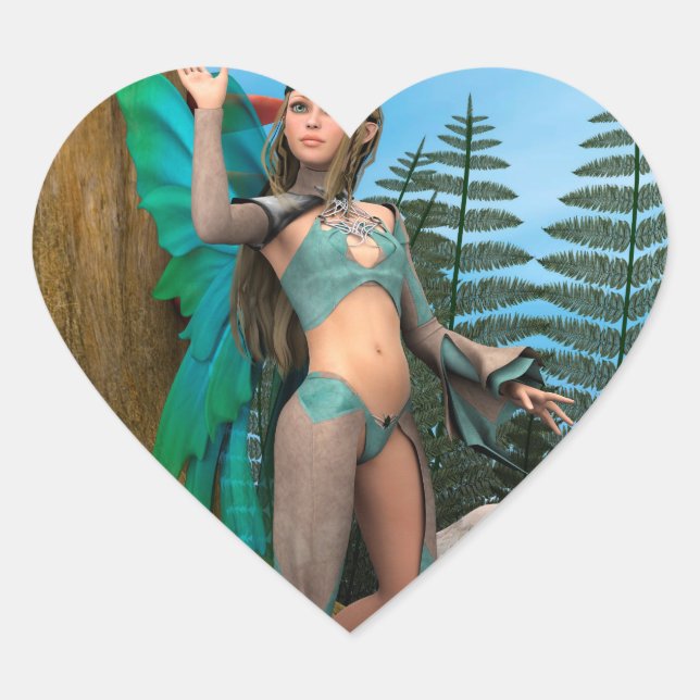 Fairy Butterfly Heart Sticker (Front)